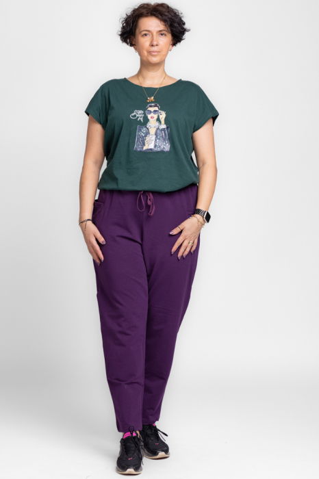 Pantaloni Mov Bumbac Pierino - Confort și Stil