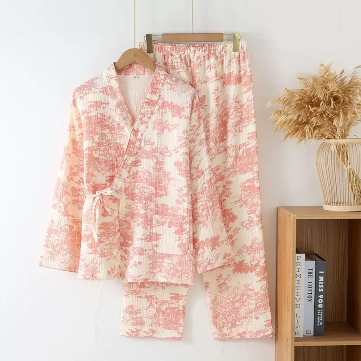 Pijama Dama 2 piese Velvet Calm Roz - imagine 2