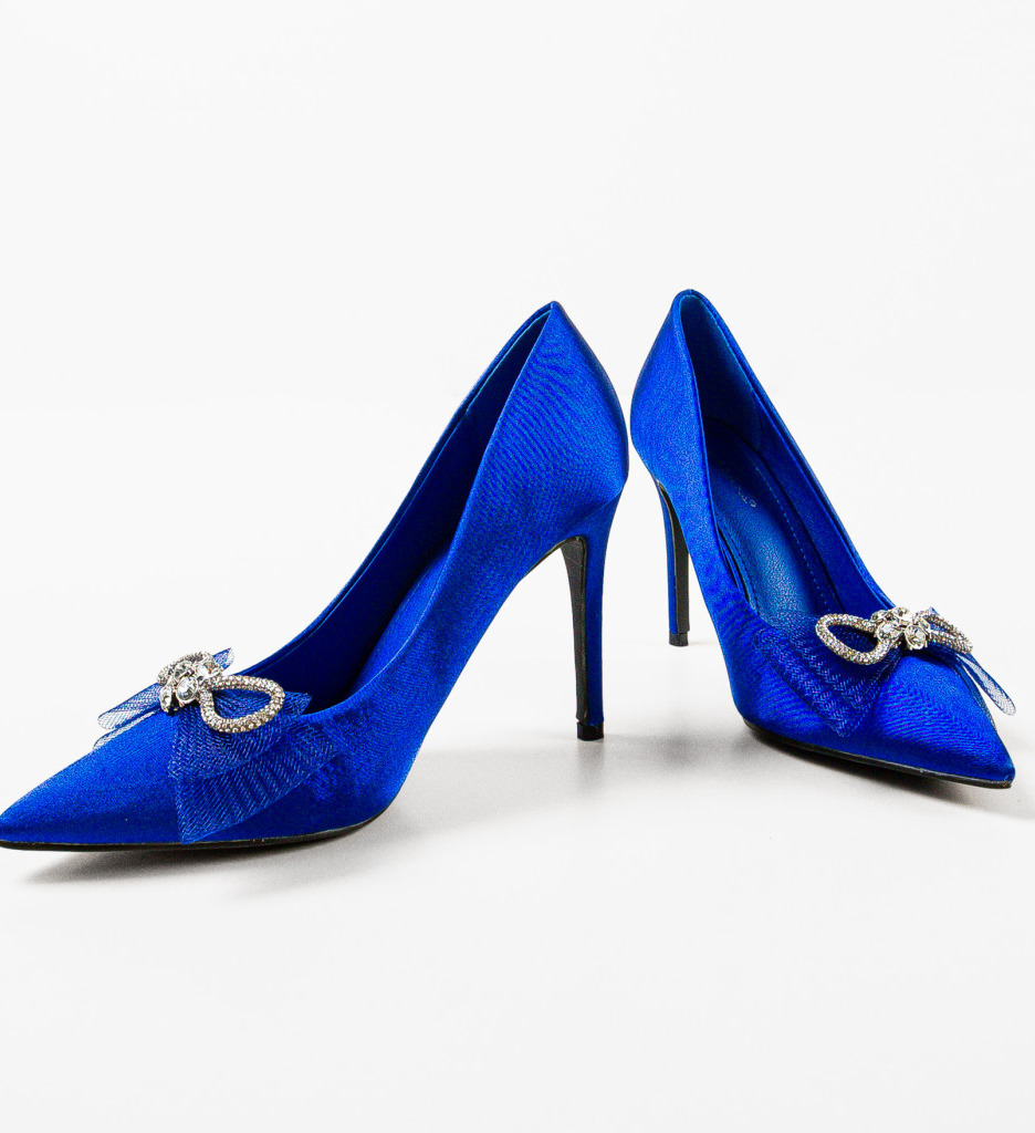 Pantofi Caoimhe Albastri cu Toc Elegant - imagine 7