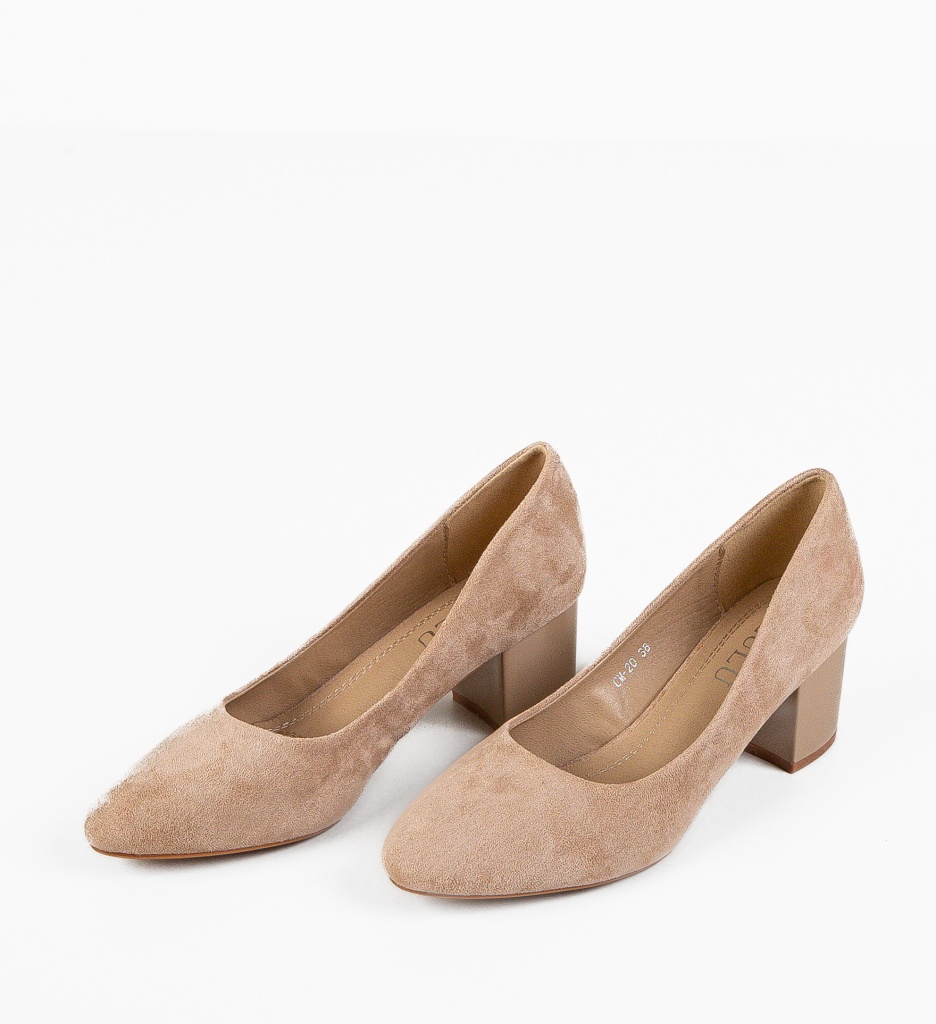 Pantofi Dama Kedel Bej cu Toc - Stil Feminin - imagine 5