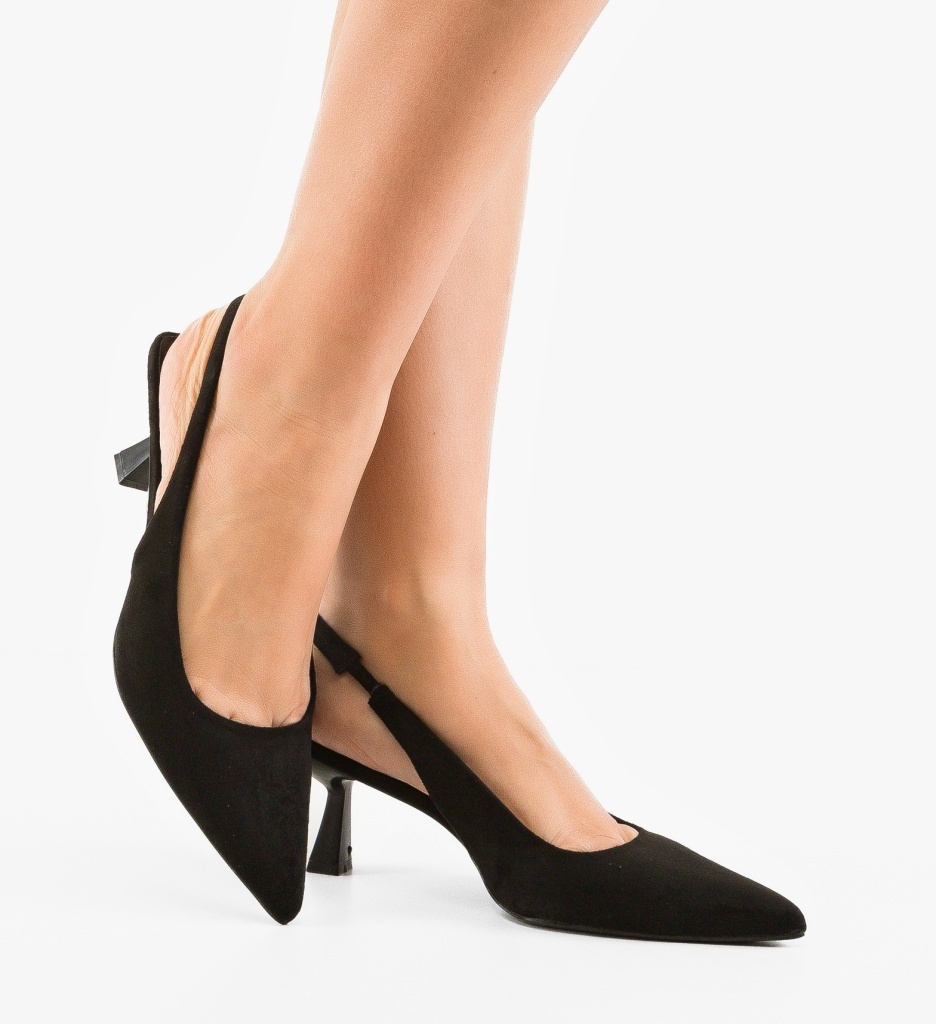 Pantofi Dama Massey Negri cu Toc Eleganți - imagine 5