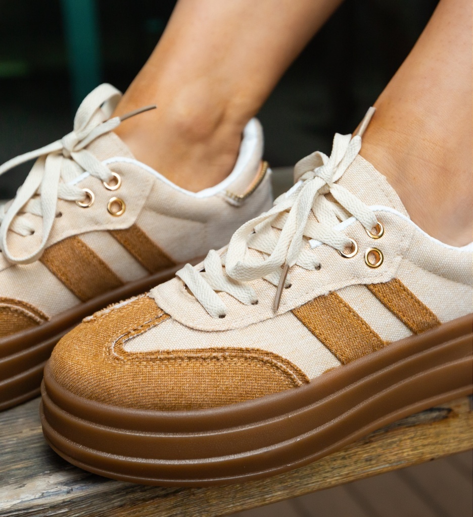 Sneakers Dama Zyla Bej - Confort și Stil Urban - imagine 5