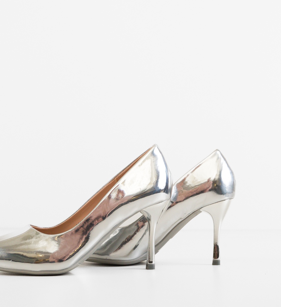 Pantofi Stiletto Dama Kas Argintii | Eleganță - imagine 6