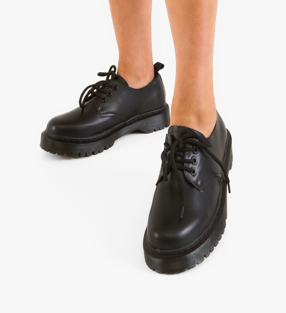 Pantofi Casual Negri Uchen | Stil Zilnic - imagine 3