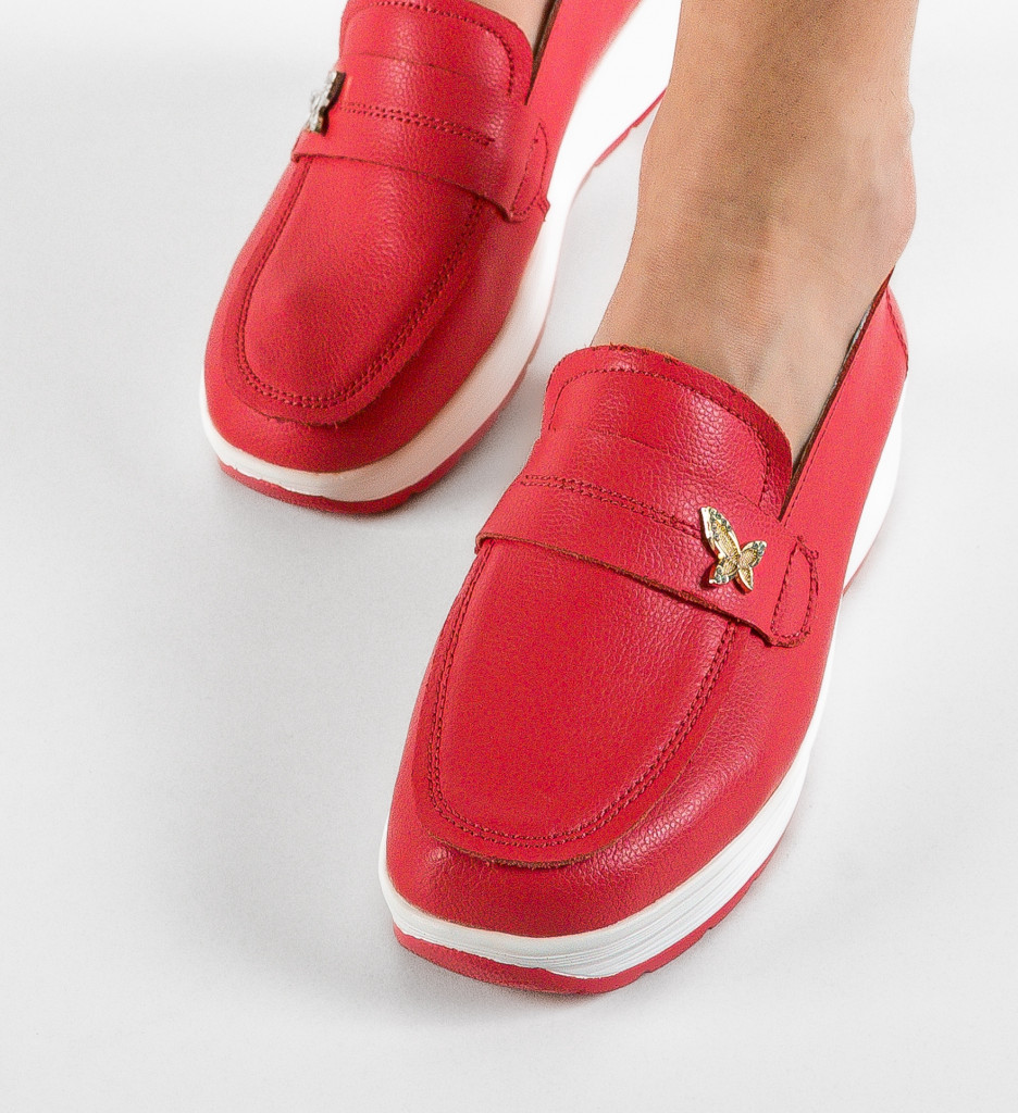 Pantofi Casual Elvina Rosii - Confort și Stil - imagine 4