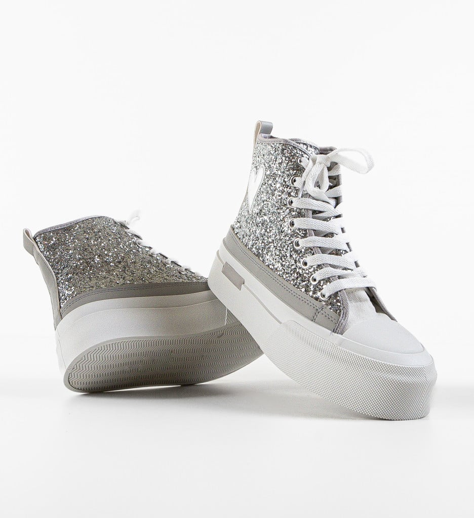 Sneakers Cuore Argintii Dama - Confort si Stil - imagine 6