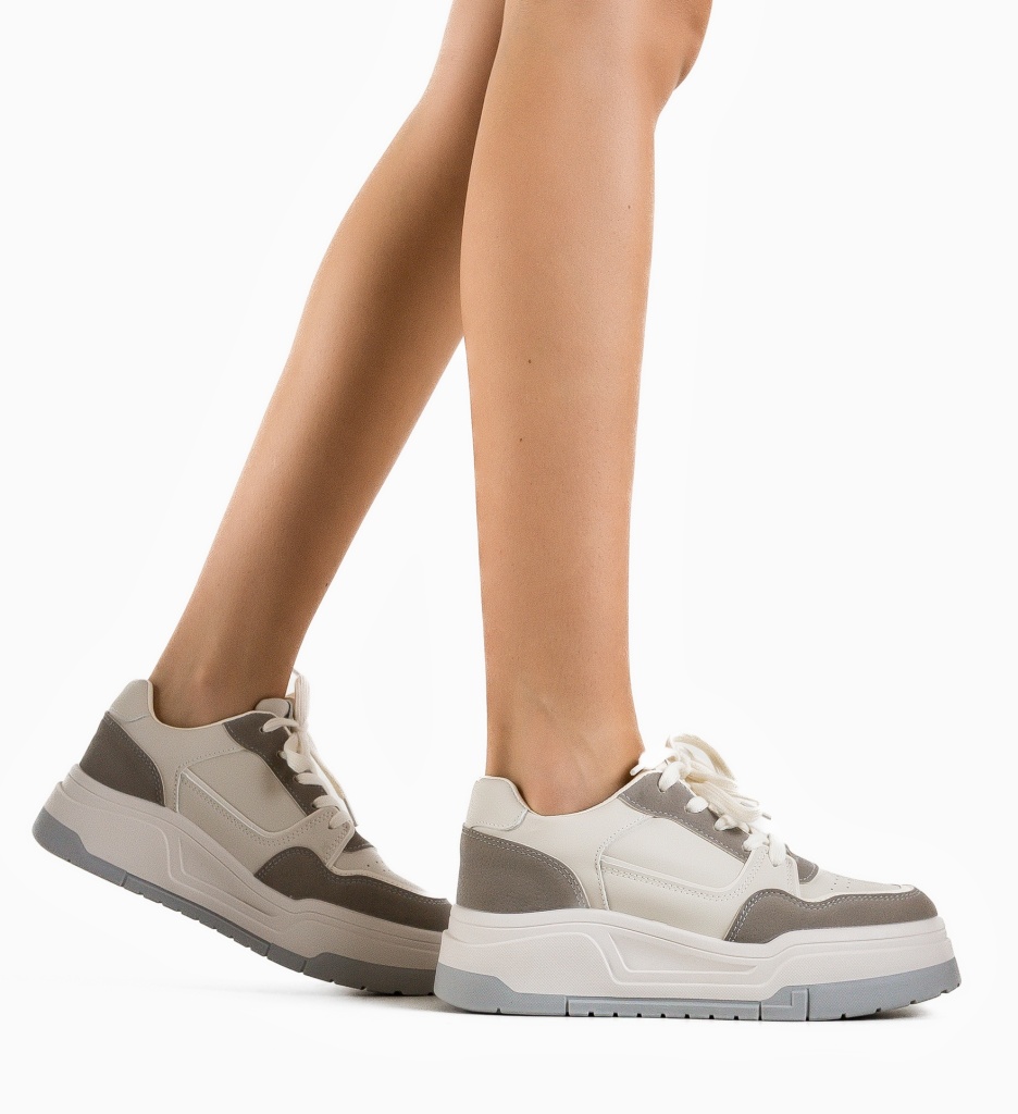 Sneakers Dama Waldo Gri | Stil Urban Confortabil - imagine 2