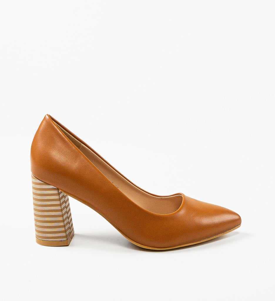 Pantofi cu Toc Camel Eleganți | Model Jaylen - imagine 5