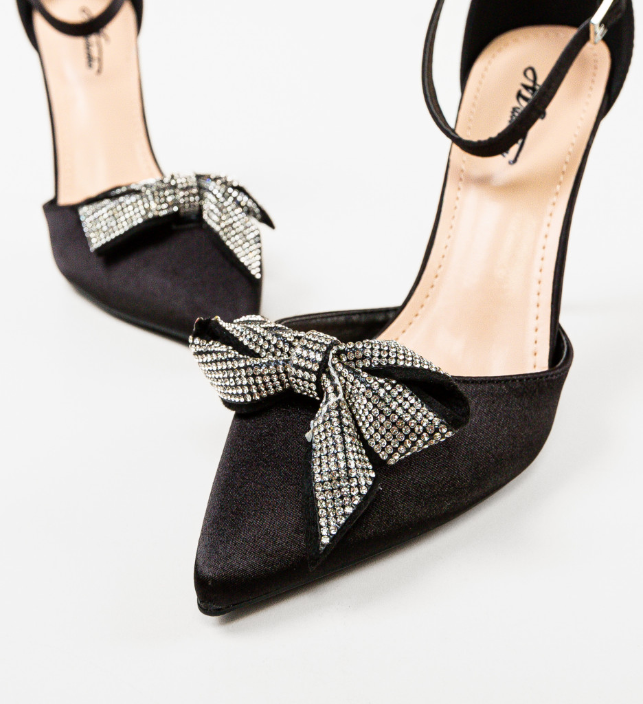 Pantofi Dama Lanteia Negri cu Toc Eleganți - imagine 6