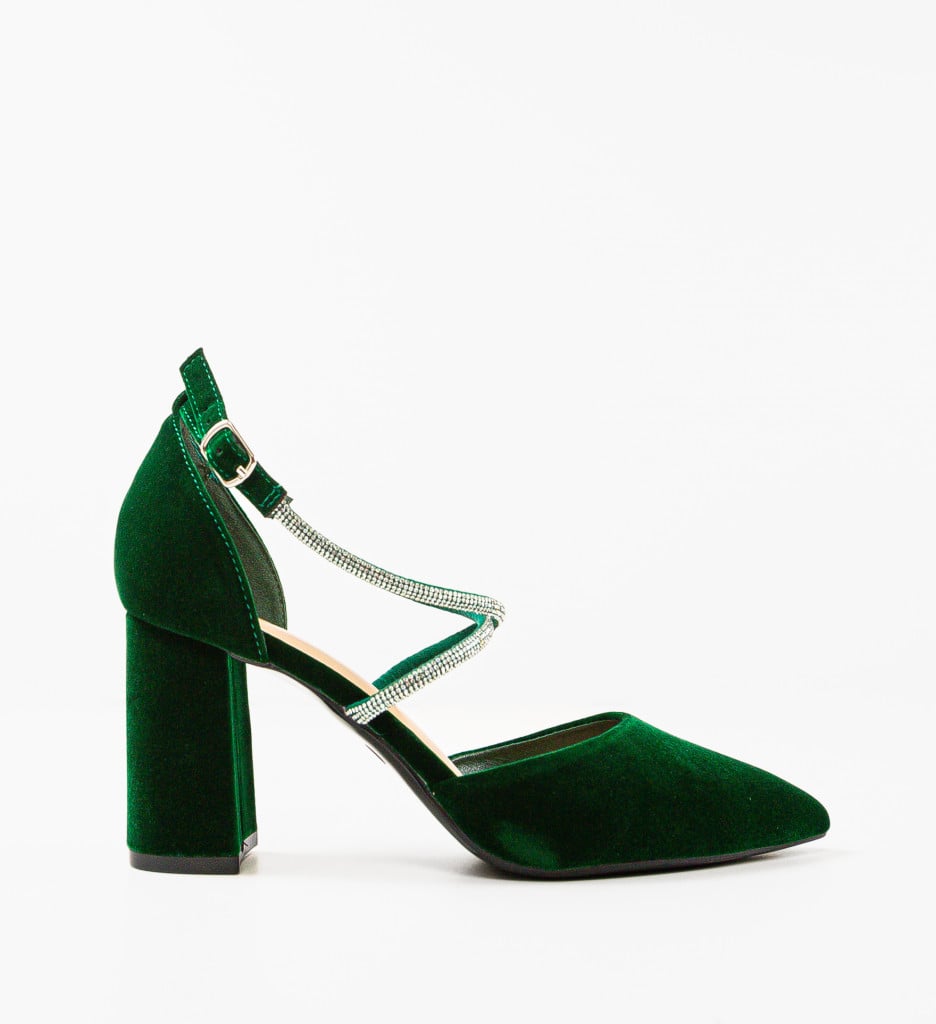 Pantofi dama Menelaos Verzi cu Toc Eleganți - imagine 5