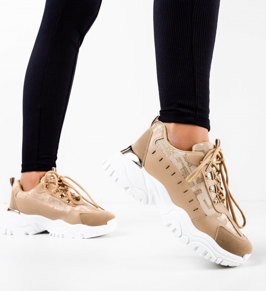 Sneakers Dama Huff Khaki | Confort & Stil - imagine 3