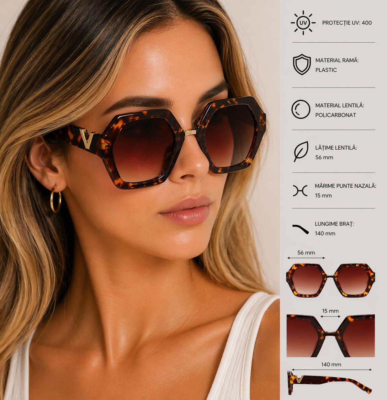 Ochelari Picadili Leopard - Protecție UV400 - imagine 4
