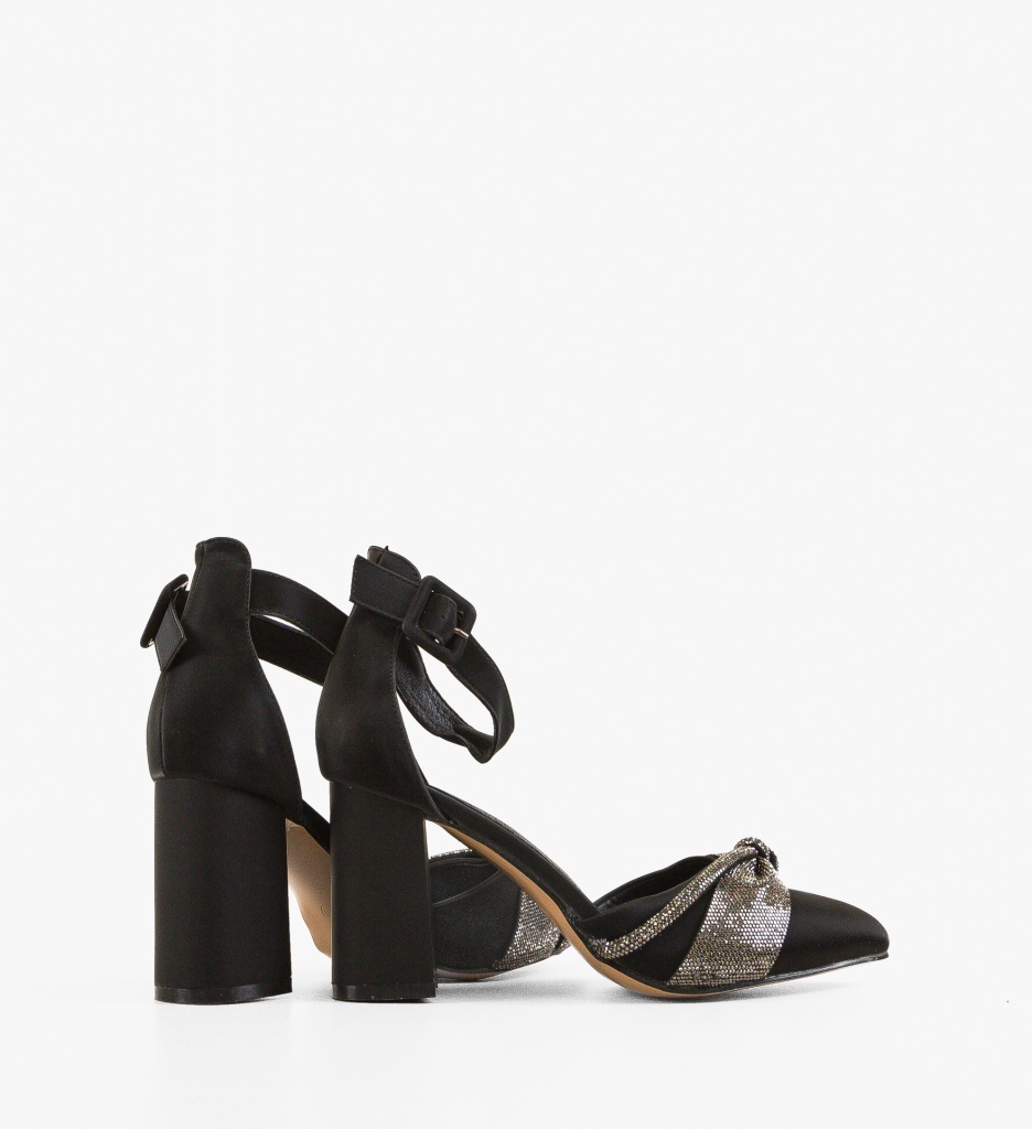 Pantofi Cochra Negri Eleganți cu Toc - imagine 4