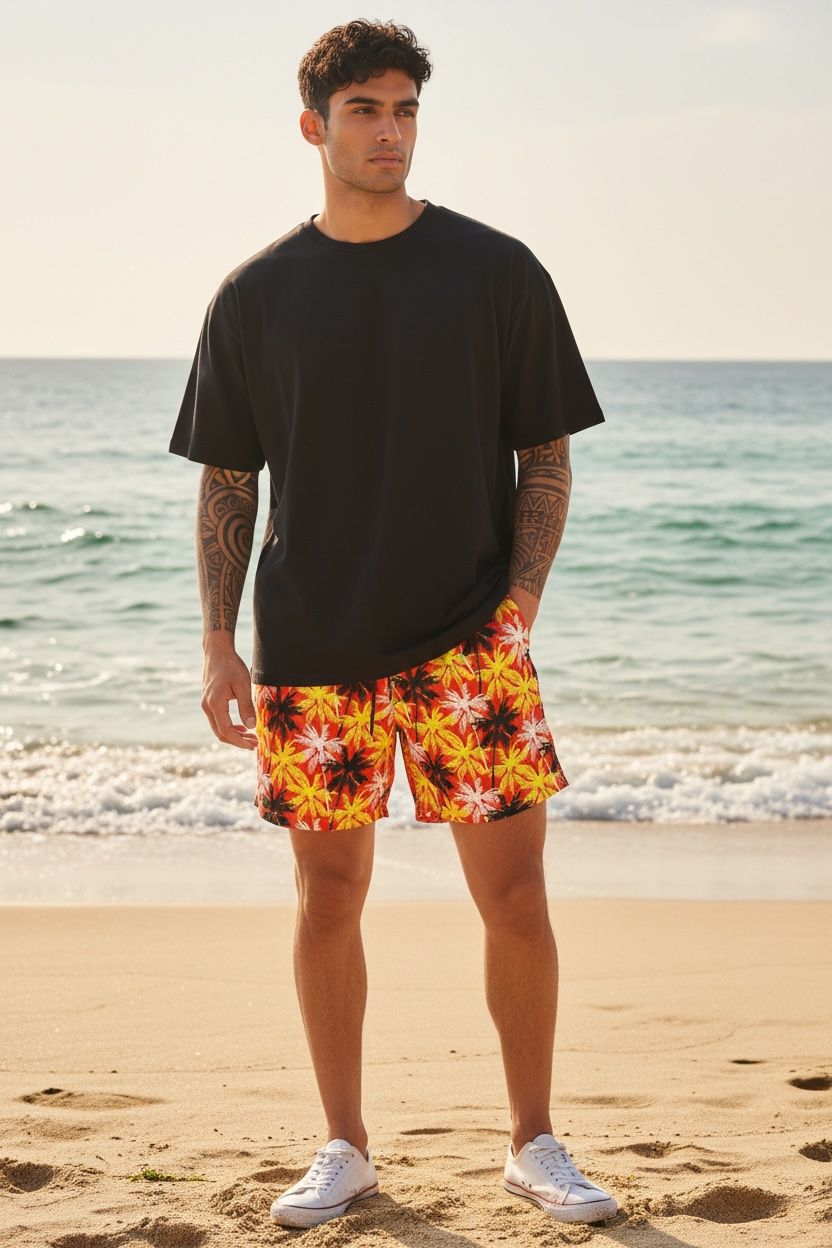 Sort de Baie Barbati Casual | Model Nou - imagine 2