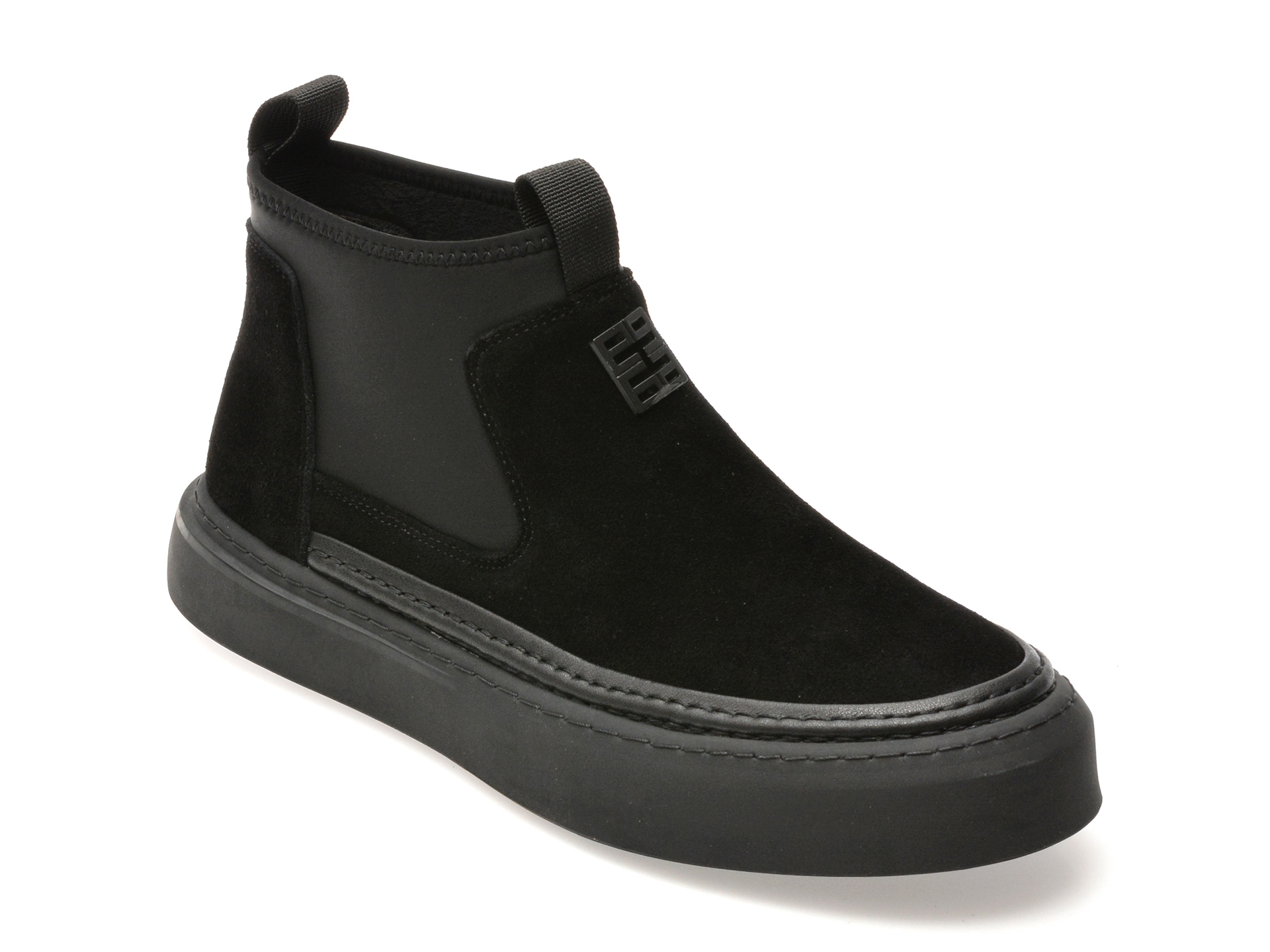 Ghete Epica Slip-On Negre | Piele Întoarsă