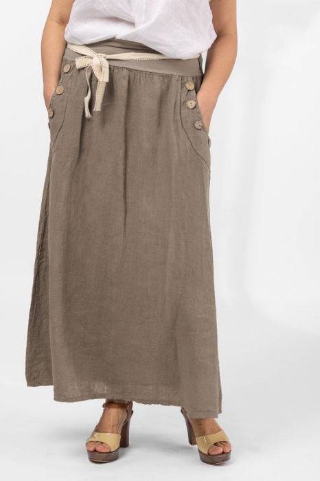 Fusta In cu Nasturi Lemn Shopika | Casual Chic
