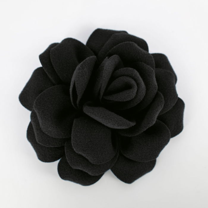 Brosa Floare Neagra Shopika | 20cm cu Clips si Ac