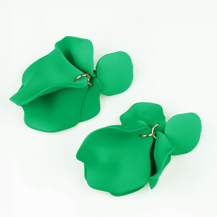 Cercei Verzi Petale Shopika | Declarație de Stil