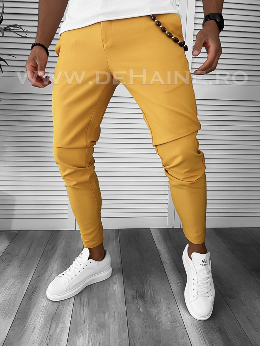 Pantaloni Barbati Casual Mustar | Confort Bumbac 100%