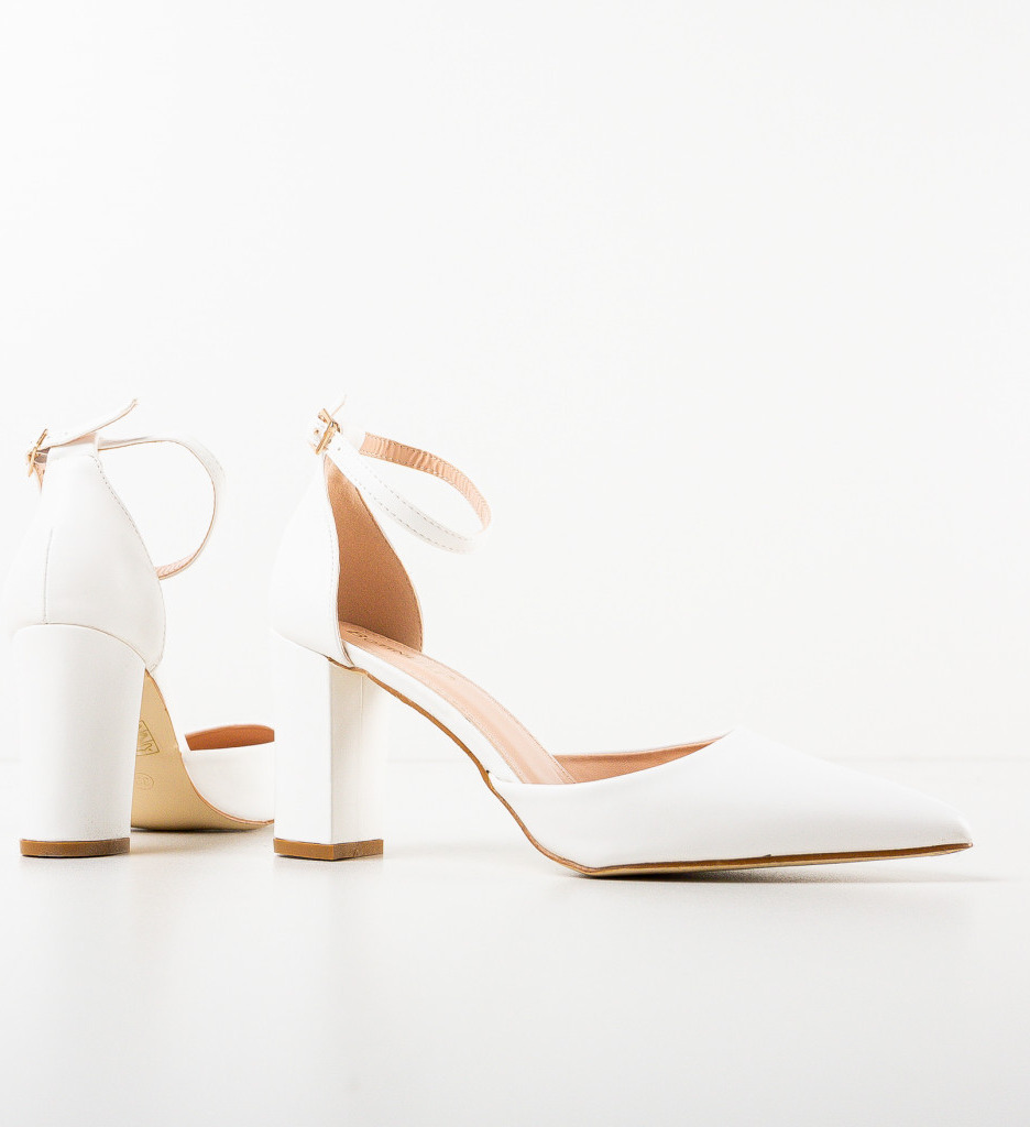 Pantofi cu Toc Swarte Albi - Eleganță Pură - imagine 6