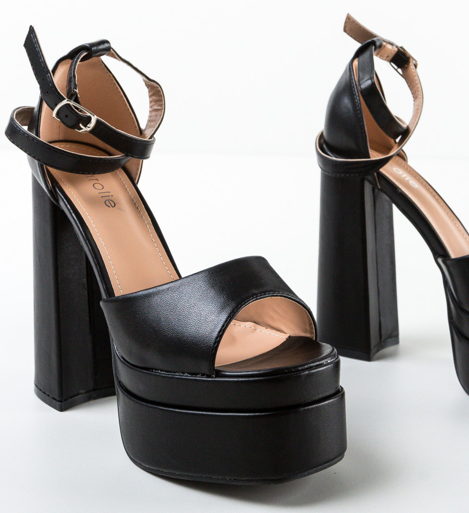 Sandale Dama Tidis Negre Elegante - imagine 5